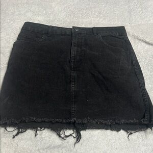 Black Denim Mini Skirt